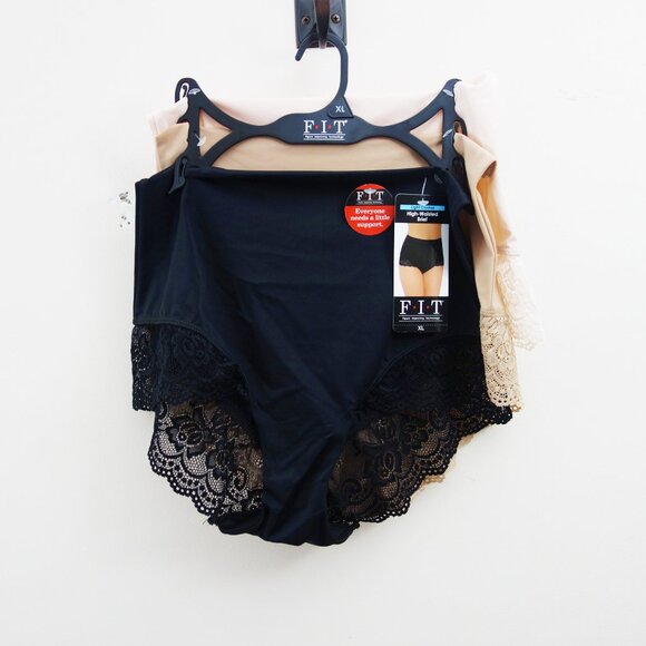 Rene Rofe F.I.T 3-Pack Light Control High Waisted Brief Black Blush (XL) NWT! - Picture 1 of 7